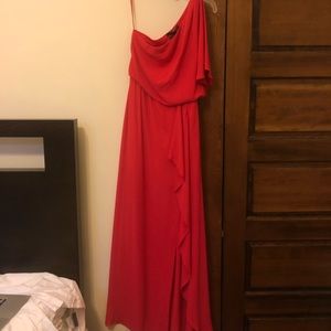 BCBG red assymetrical gown
